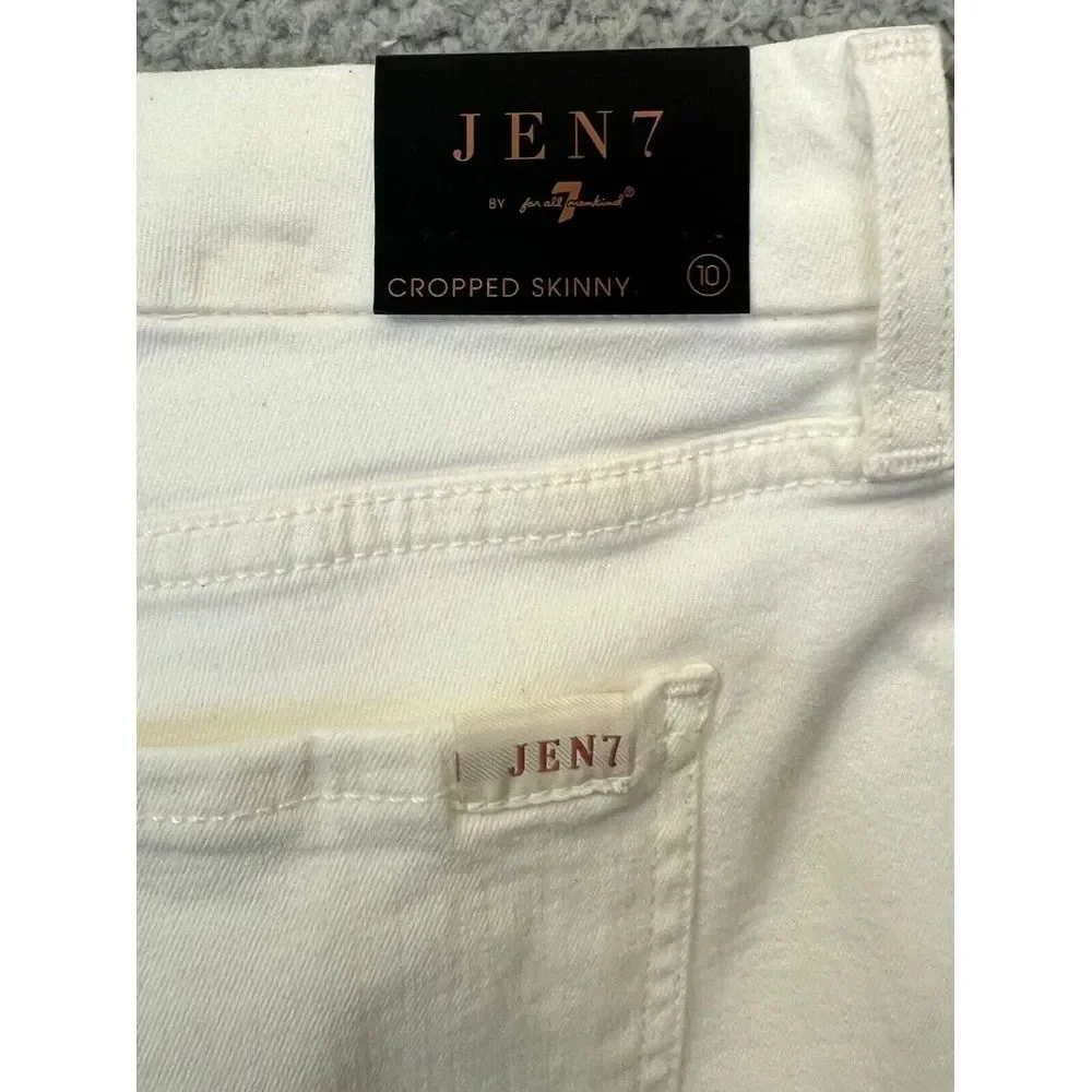 7 FOR ALL MANKIND Jen 7 Womens Sz 10 Cropped‎ Skinny White 30x25